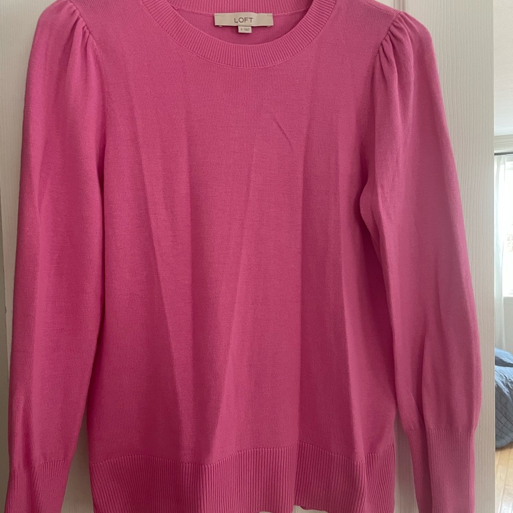 LOFT Vibrant Pink Knit Top